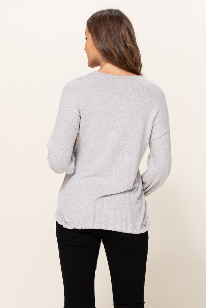 Heather Grey Rayon Rich Hacci Brushed Maternity Tunic