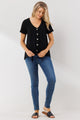 Black Swiss Dot Button Down Maternity & Nursing Shirt