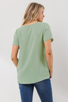 Sage Swiss Dot Button Down Maternity & Nursing Shirt
