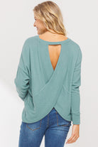 Teal Back Keyhole Maternity Sweatshirt