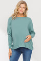 Teal Back Keyhole Maternity Sweatshirt