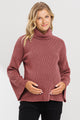 Red Turtle Neck Knit Sweater Maternity Top