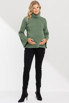 Olive Turtle Neck Knit Sweater Maternity Top
