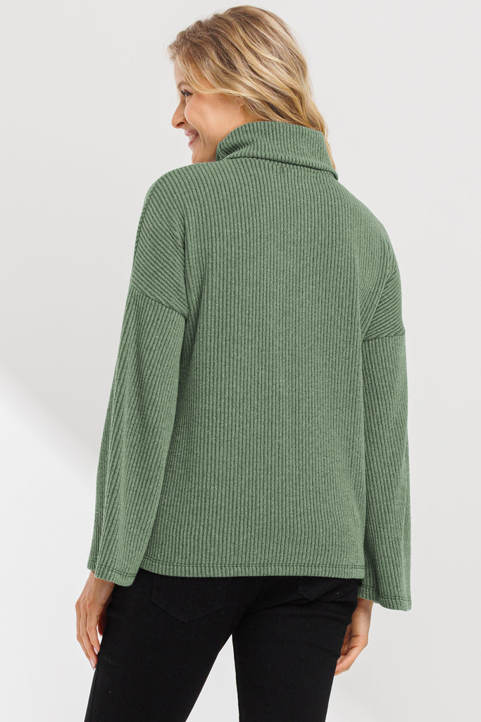 Olive Turtle Neck Knit Sweater Maternity Top