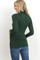 Green Surplice Long Sleeve Maternity & Nursing Top