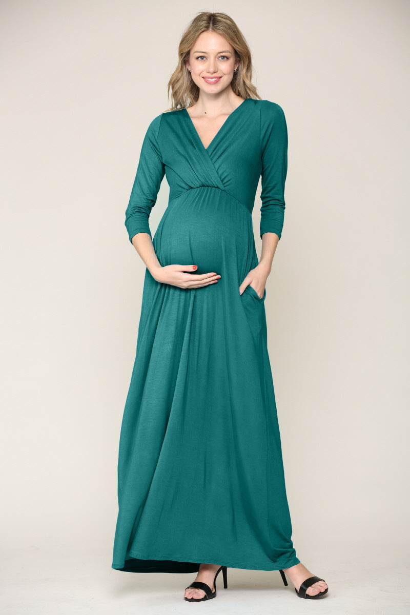 Turquoise maternity maxi dress new arrivals