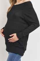 Black Rayon Rich Hacci Brushed Maternity Tunic