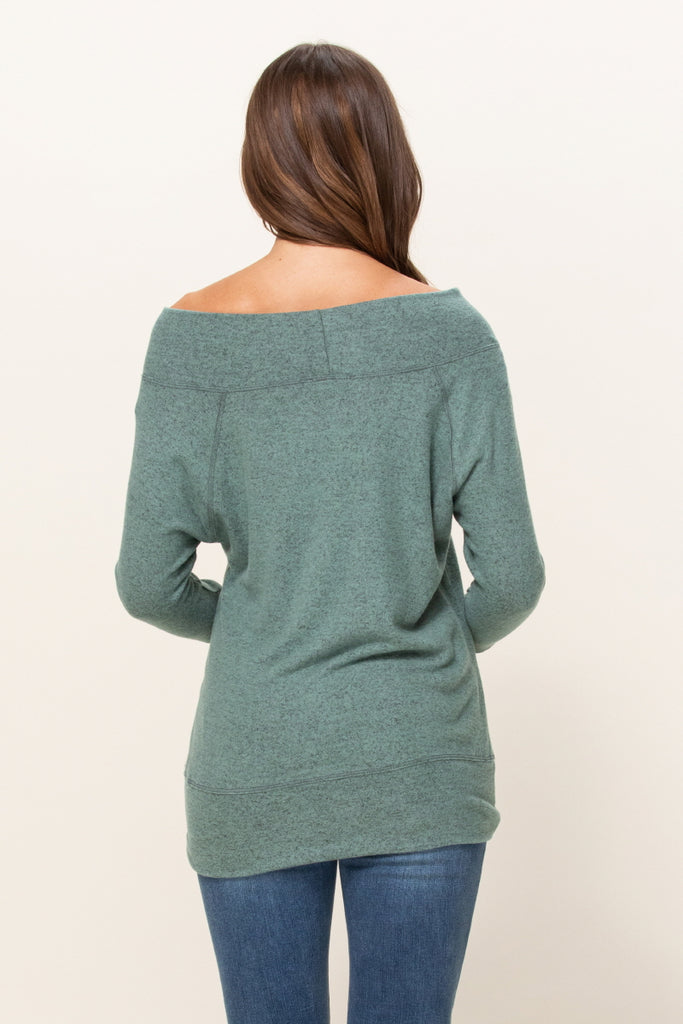 Dusty Green Rayon Rich Hacci Brushed Maternity Tunic