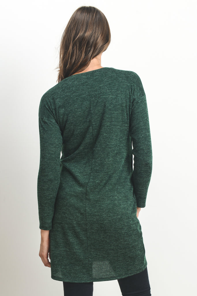 Green/Grey Long Sleeve Maternity & Nursing Sweater Tunic